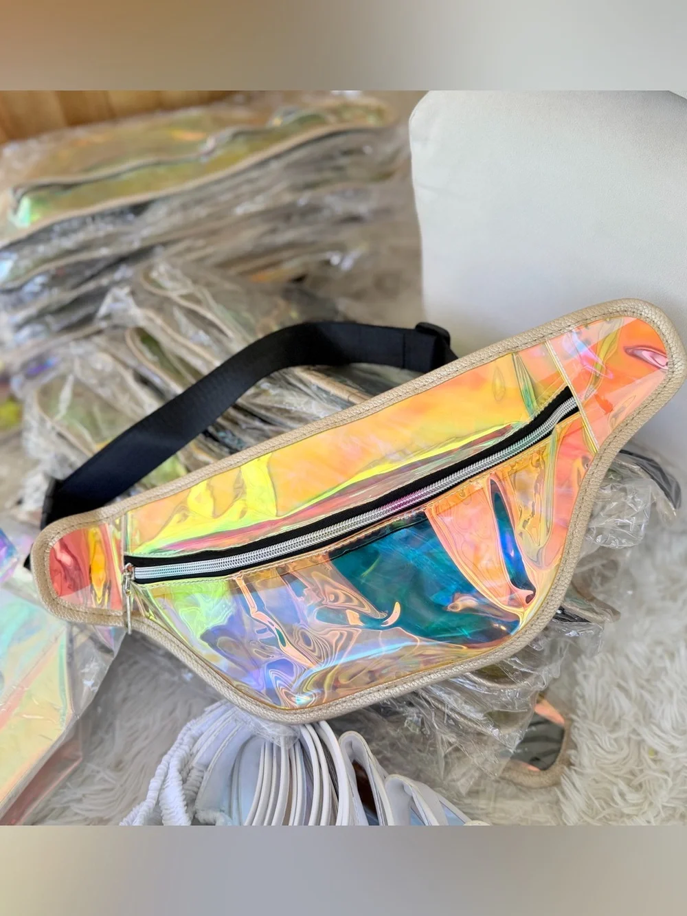 Iridescent Holographic Tote Bag / Beach Bag